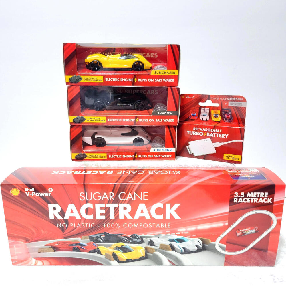 Shell V-Power Sugarcane Racetrack Salt Water Supercars & Rechargeable Battery